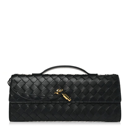 Bottega Veneta Nappa Intrecciato Long Andiamo Top Handle Clutch Black 1 of 6