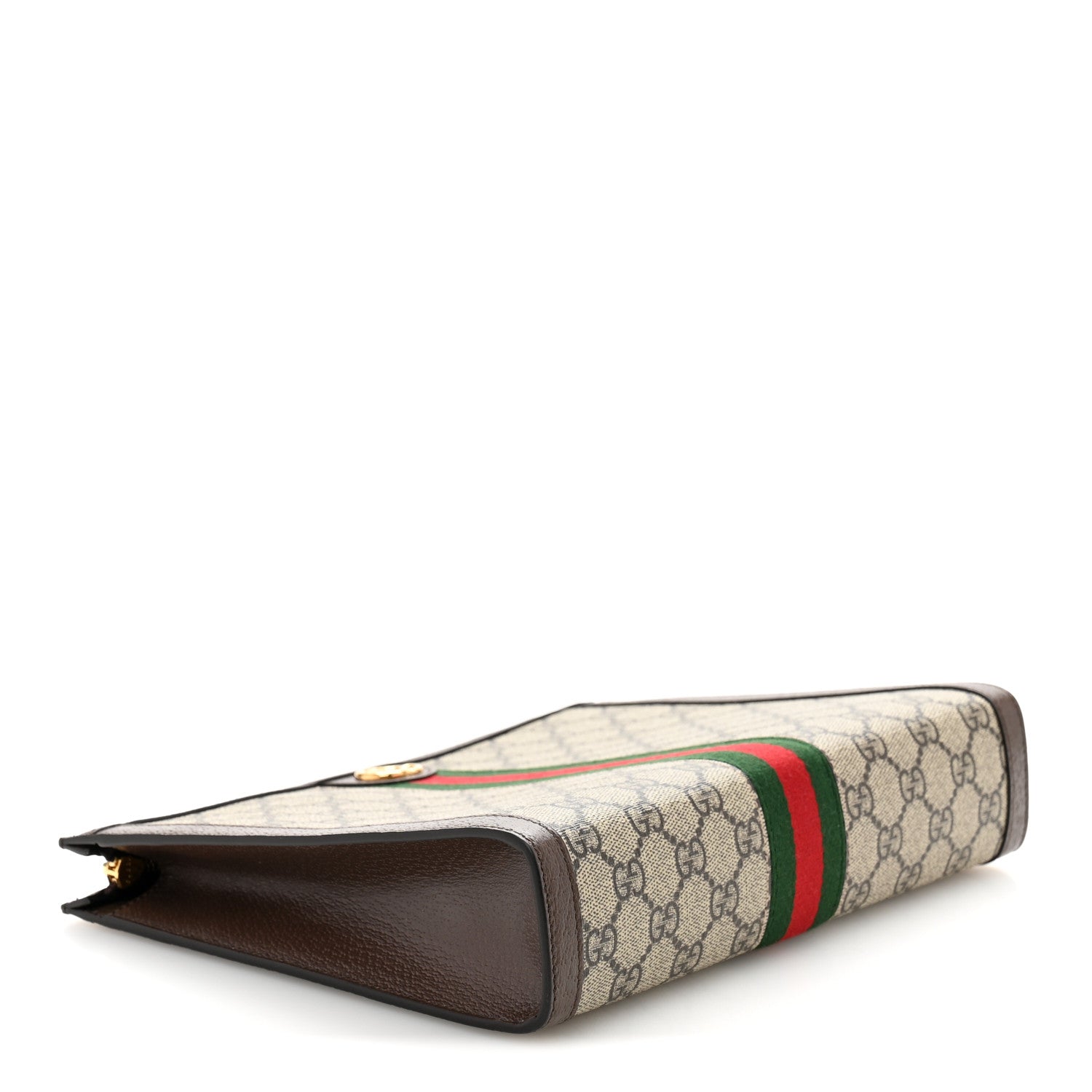 Gucci GG Supreme Monogram Web Ophidia Pouch Brown 4 of 8
