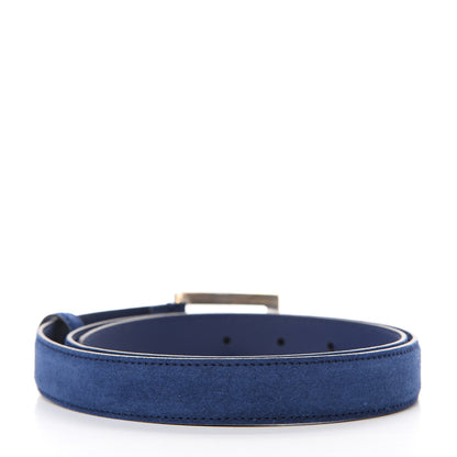 Gucci Suede Icaro G Cube 25mm Belt 85 34 Dark Navy 2 of 6