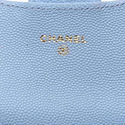 Chanel Caviar Quilted Flap Card Holder Wallet Light Blue 7 of 17