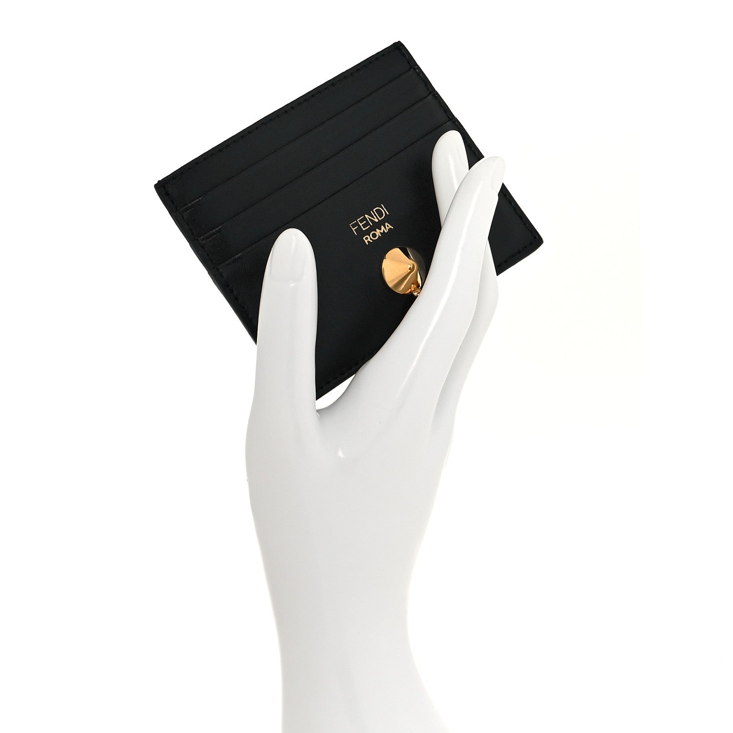 Fendi Vitello Liberty Century Lucido By The Way Card Holder Black 2 of 8