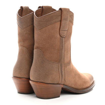 Saint Laurent Suede Eastwood Western Boots 37.5 Vintage Brown 4 of 10
