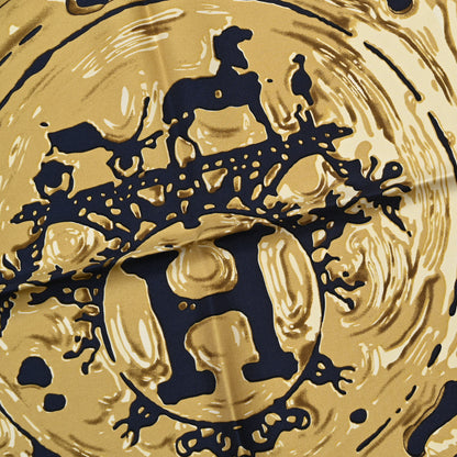 Hermes Silk Peinture Fraiche Scarf 45 Bleu Black Bronze 6 of 6