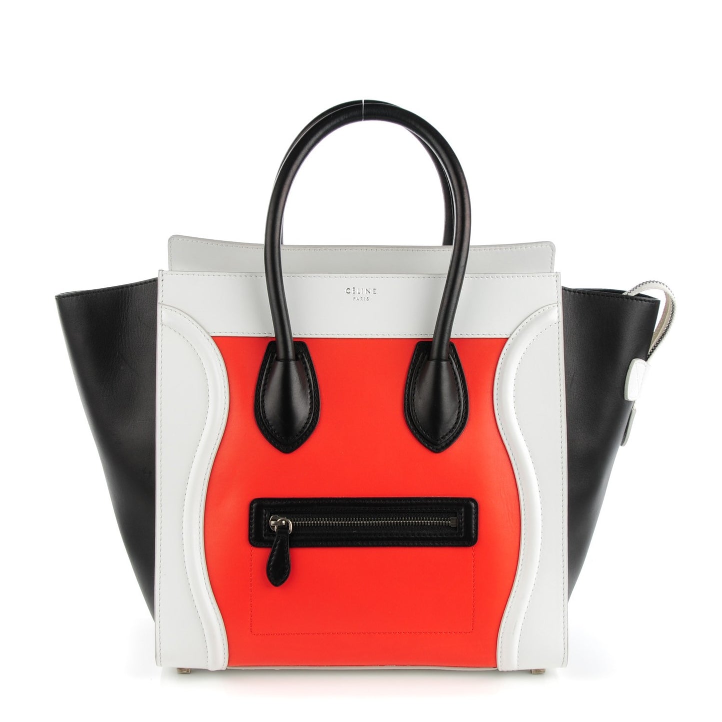 Smooth Calfskin Mini Tri-Color Luggage Vermillion