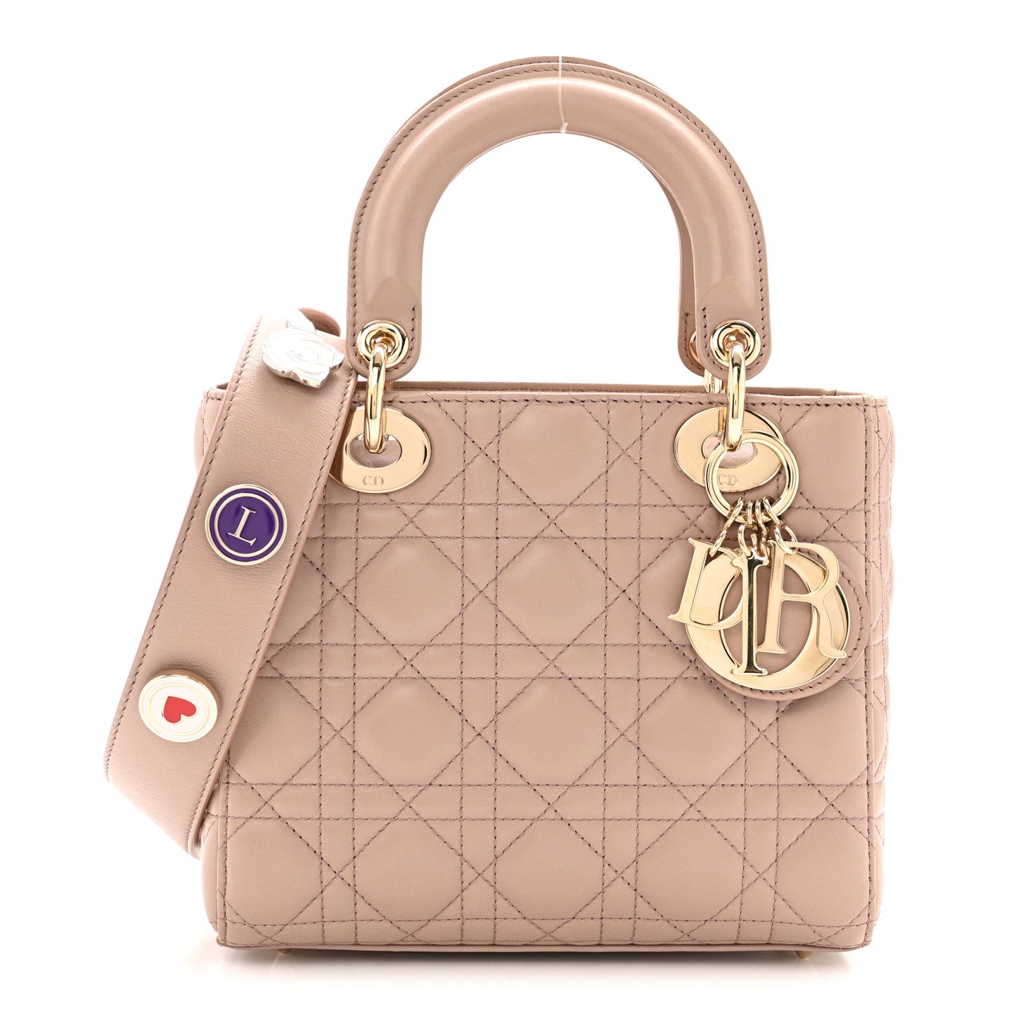 Lambskin Cannage Small Lucky Badges My Lady Dior Fard