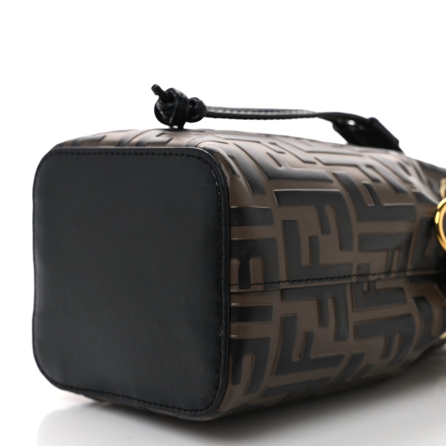 Fendi Vitello Liberty F is Fendi Bi-Color FF 1974 Embossed Mini Mon Tresor Bucket Bag Maya Black 10 of 12