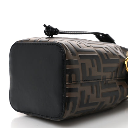 Fendi Vitello Liberty F is Fendi Bi-Color FF 1974 Embossed Mini Mon Tresor Bucket Bag Maya Black 10 of 12