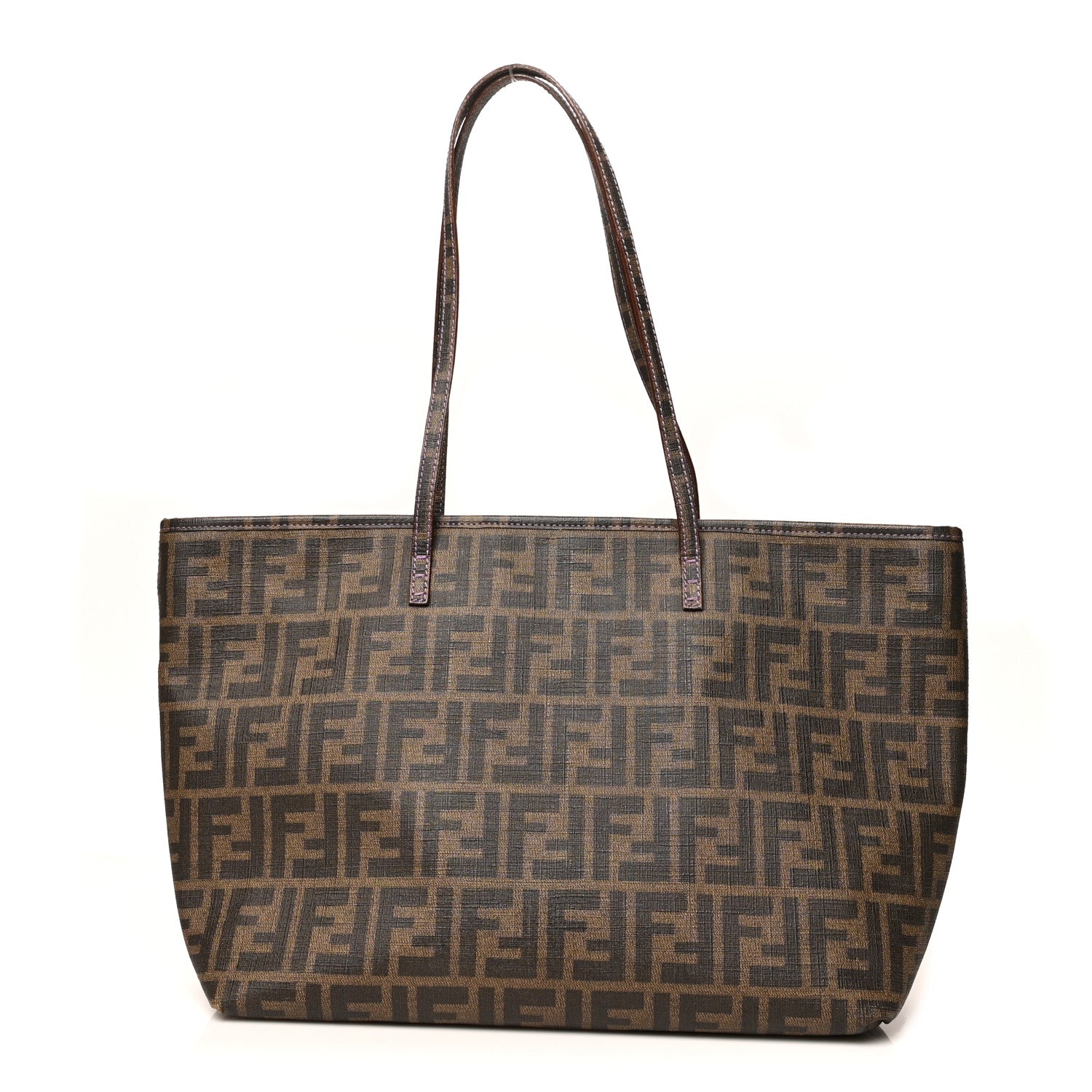 Fendi Zucca Spalmati Small Roll Tote Tobacco Viola 1 of 9
