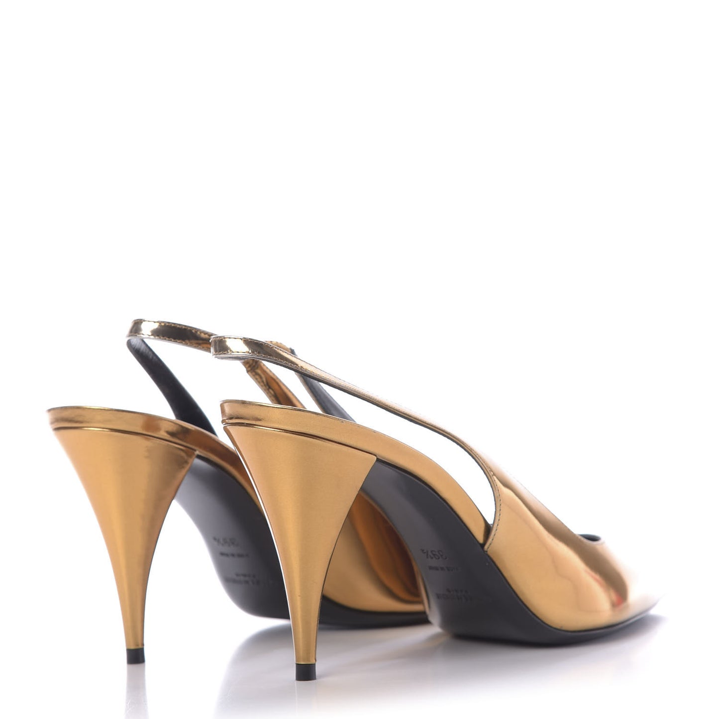 Calfskin Kiki 110mm metallic slingback pumps 39.5 Gold
