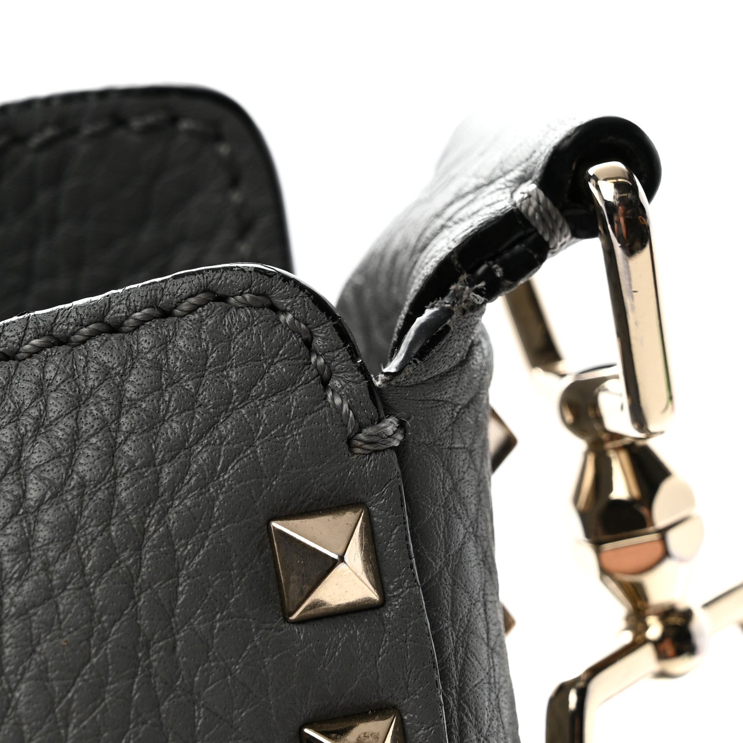 Valentino Garavani Pebbled Calfskin Small Rockstud Flip-Lock Messenger Bag Light Stone 5 of 11