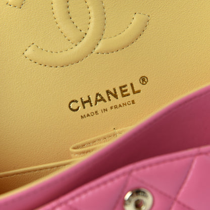 Chanel Lambskin Quilted Small Double Flap Pink Yellow 8 of 10
