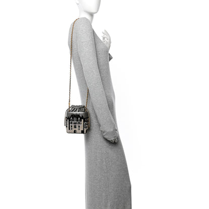 Chanel Metallic Lambskin Crystal Metiers D'Art Chateau de Chenonceau Bucket Bag Grey 2 of 10