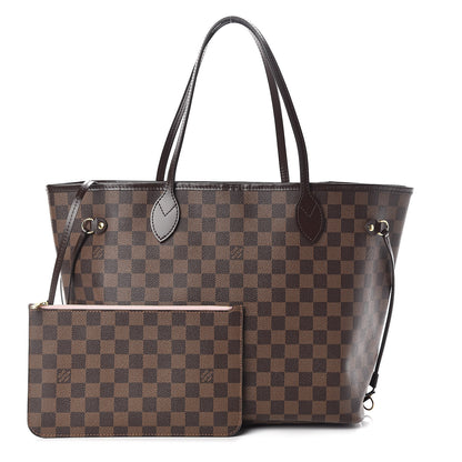 Louis Vuitton Damier Ebene Neo Neverfull MM Rose Ballerine 1 of 10
