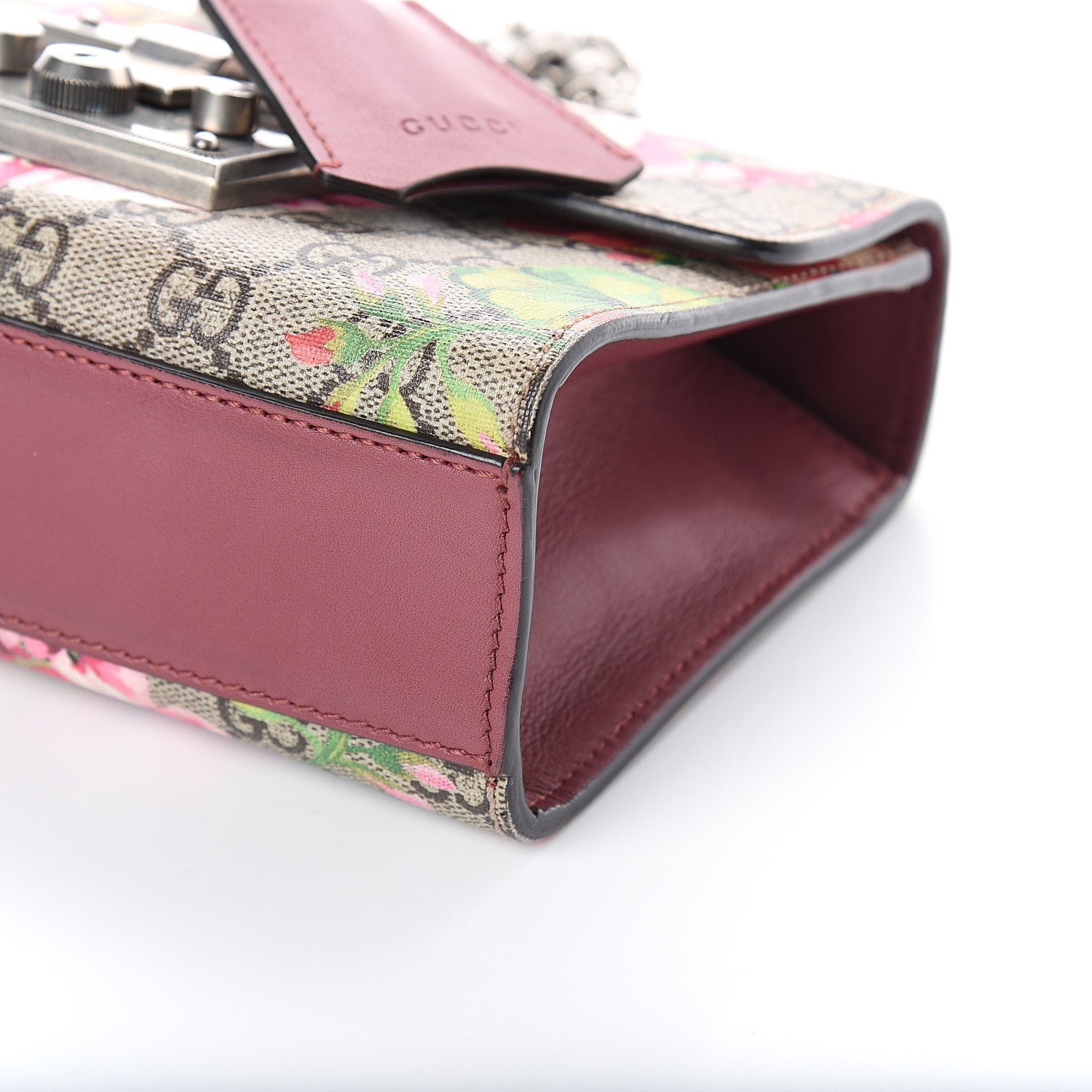 Gucci GG Supreme Monogram Blooms Small Padlock Shoulder Bag Beige Multicolor Dry Rose 7 of 7
