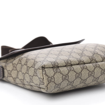 Gucci GG Supreme Monogram Selleria Calfskin Small Flap Messenger Bag Beige Ebony Cocoa Dark Chocolate 8 of 10