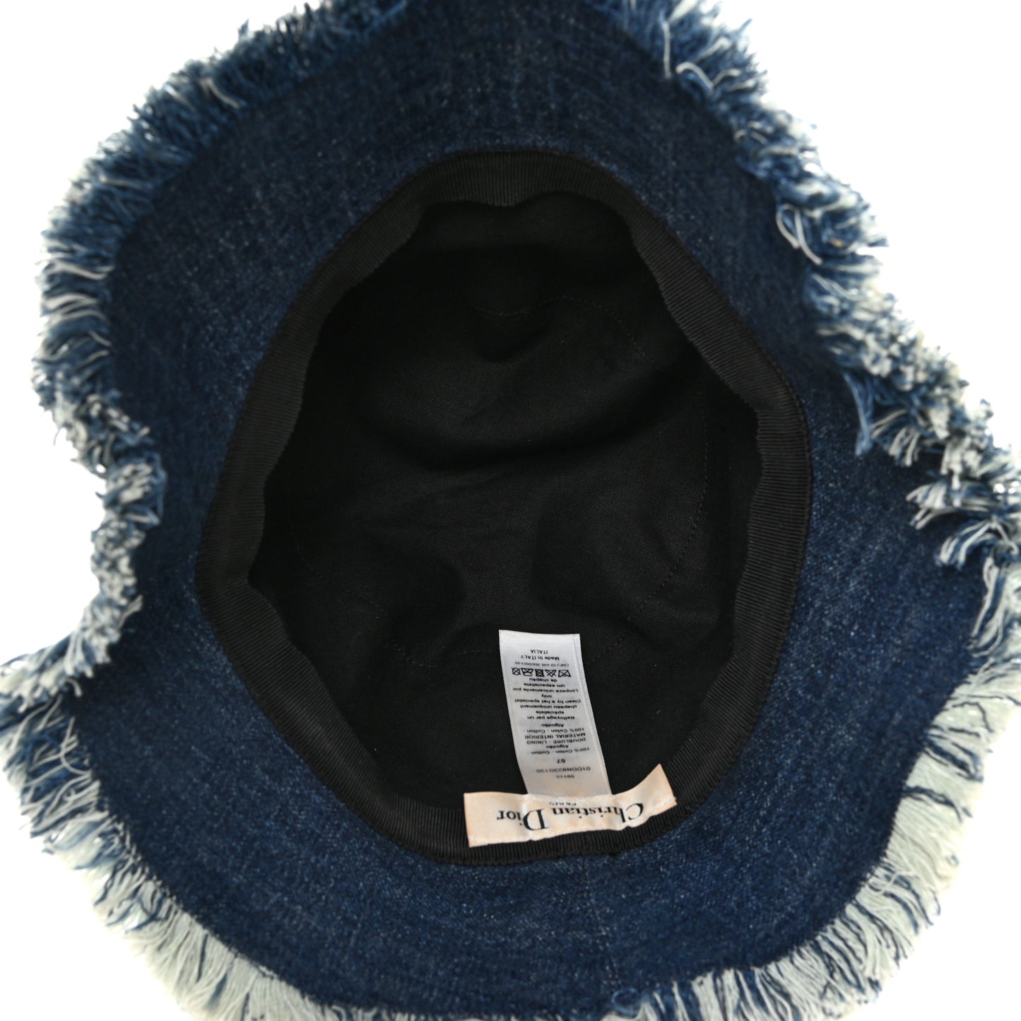 Denim Bucket Fringe Hat 57 Blue
