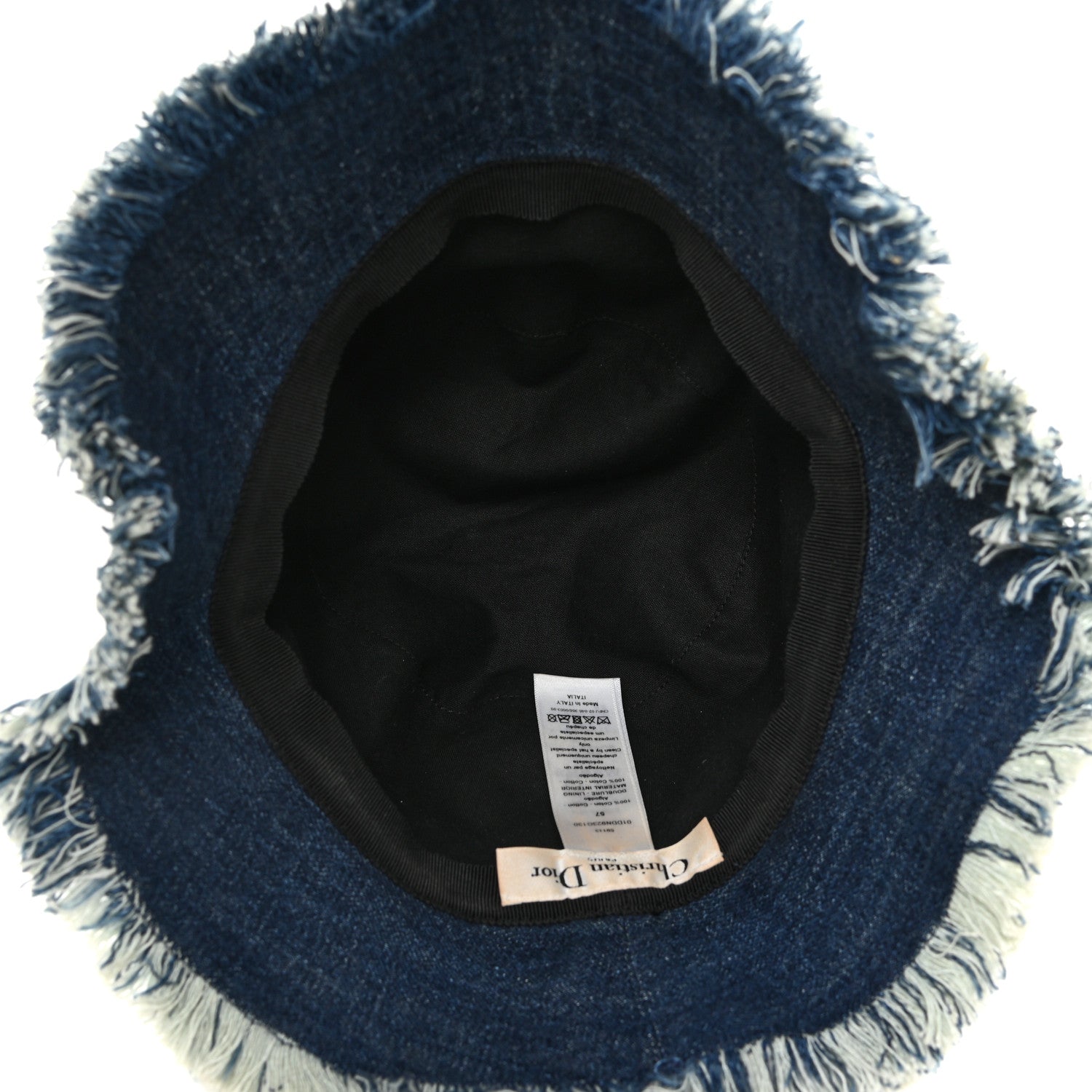 Christian Dior Denim Bucket Fringe Hat 57 Blue 6 of 13