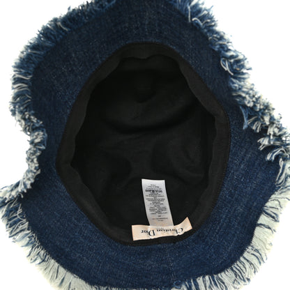 Christian Dior Denim Bucket Fringe Hat 57 Blue 6 of 13