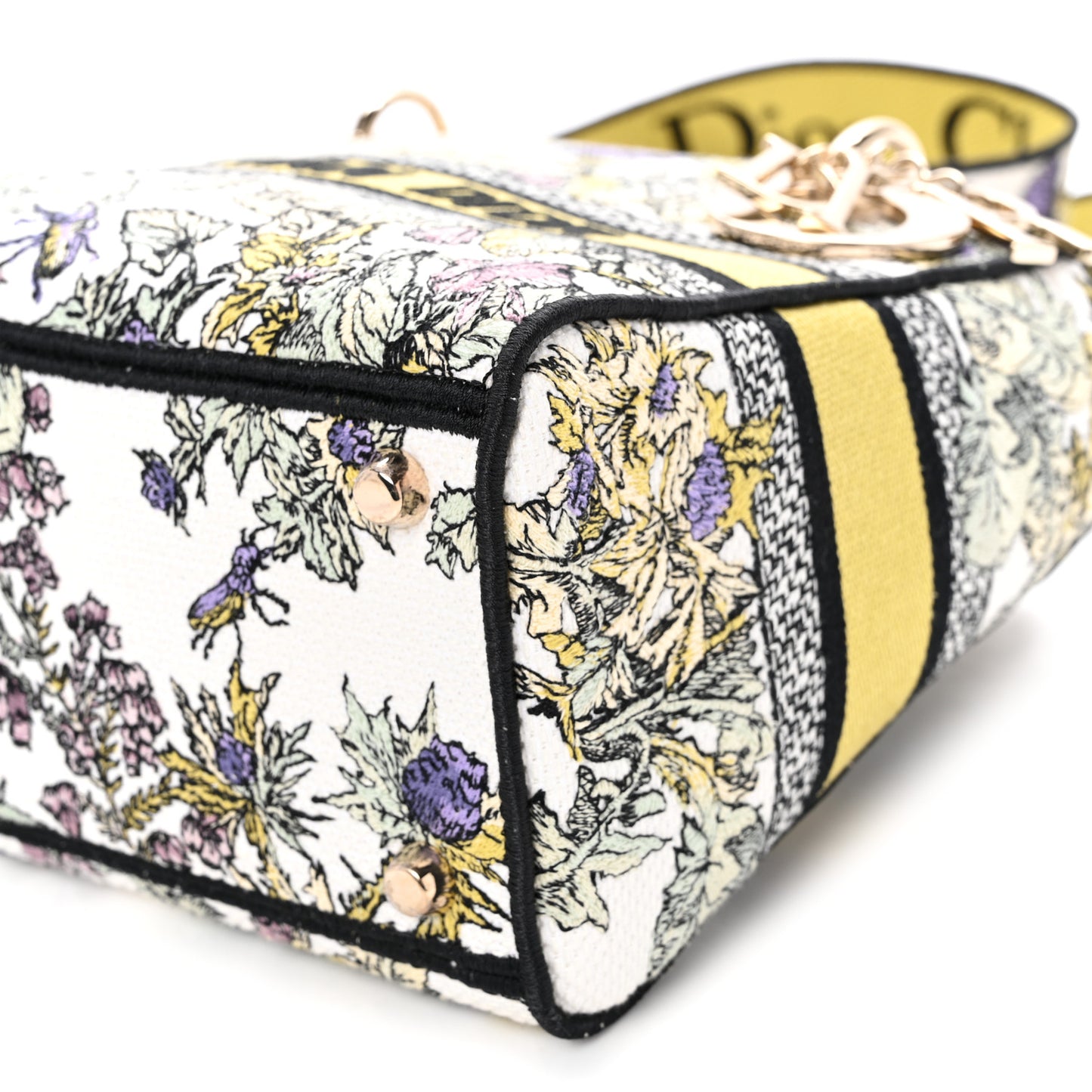 Canvas Embroidered Chardons Toile De Jouy Medium Lady D-Lite Latte Multicolor