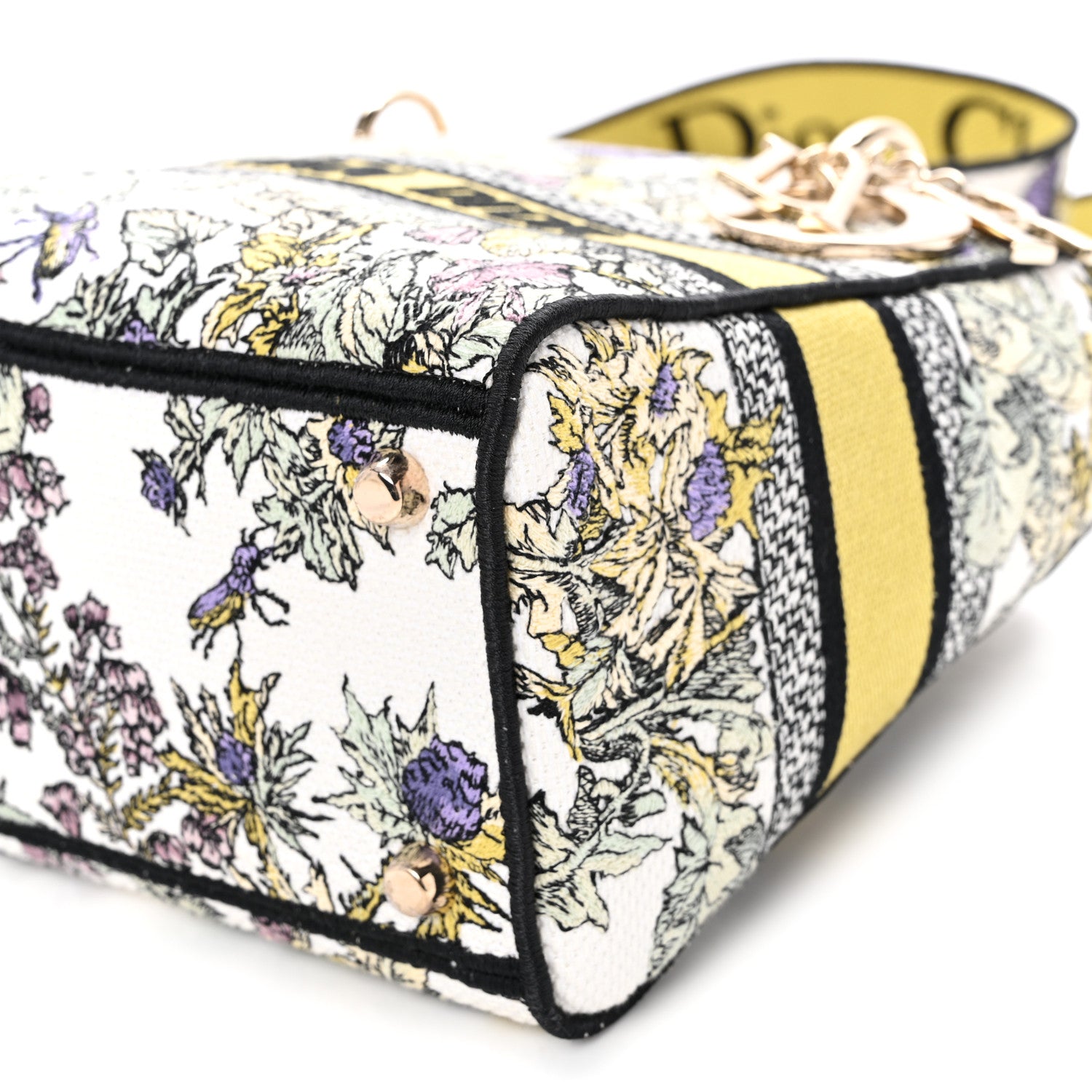 Christian Dior Canvas Embroidered Chardons Toile De Jouy Medium Lady D-Lite Latte Multicolor 9 of 11