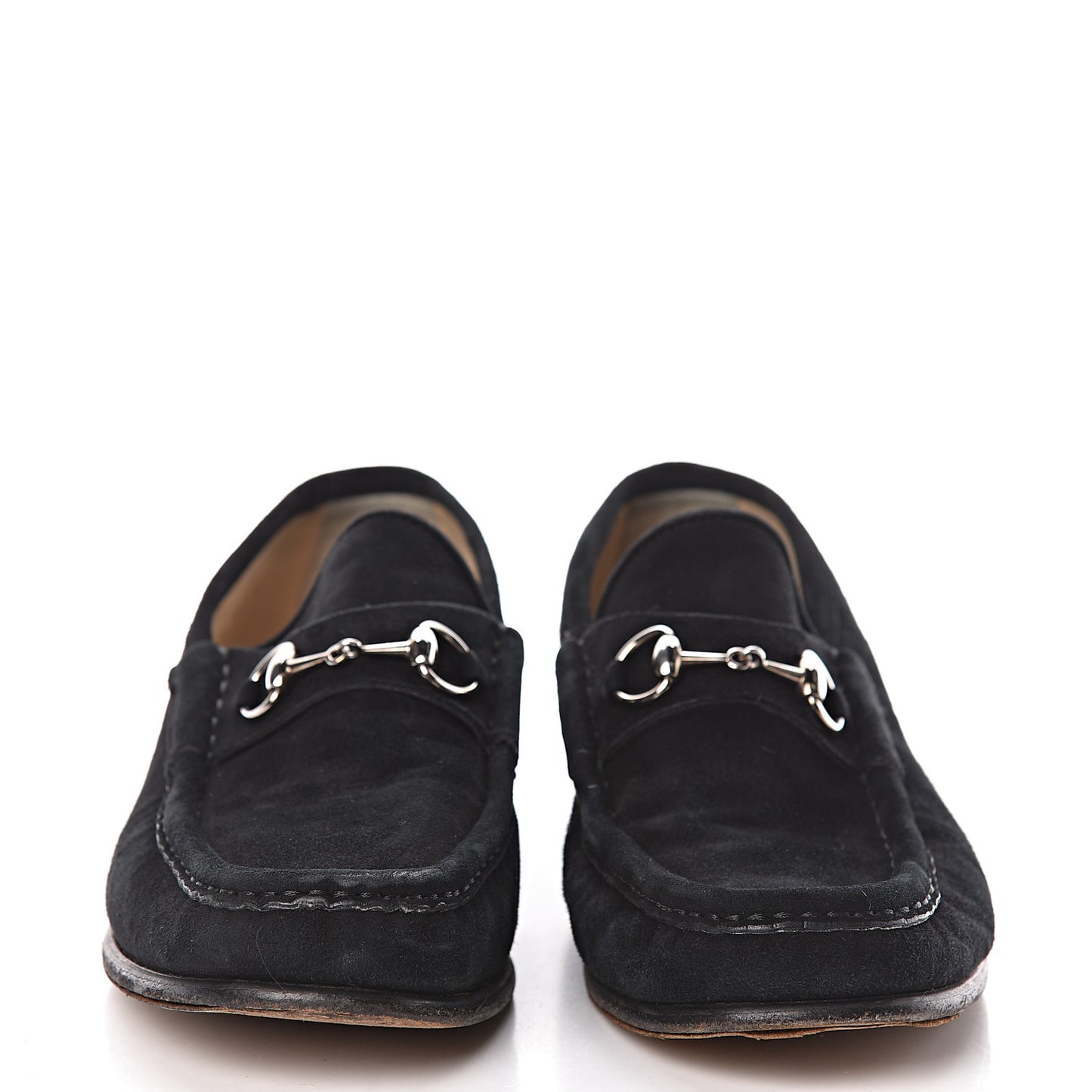 Suede Horsebit Womens Loafers 39.5 Black
