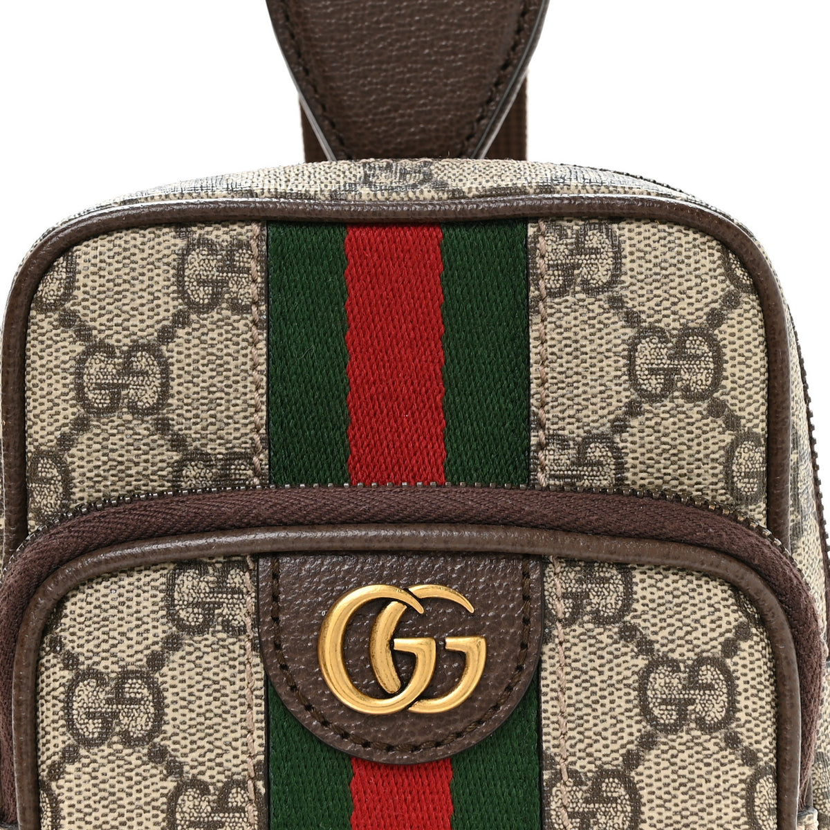 Gucci GG Supreme Monogram Web Mini Ophidia Messenger Brown 8 of 10