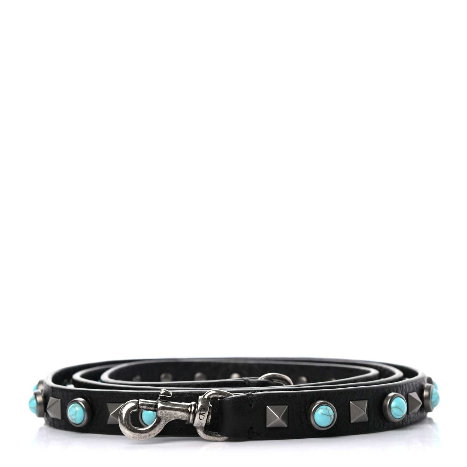 Valentino Garavani Grained Calfskin Rockstud Rolling Strap Black 1 of 3
