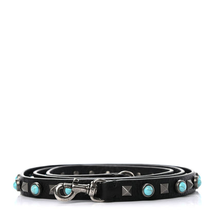 Valentino Garavani Grained Calfskin Rockstud Rolling Strap Black 1 of 3