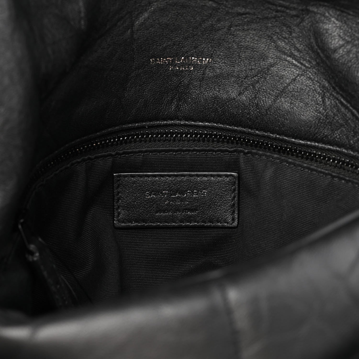 Saint Laurent Lambskin Quilted Monogram Monochrome Medium Loulou Puffer Chain Satchel Black 6 of 10