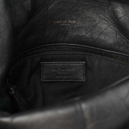 Saint Laurent Lambskin Quilted Monogram Monochrome Medium Loulou Puffer Chain Satchel Black 6 of 10