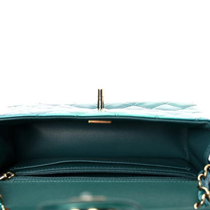 Chanel Shaded Patent Calfskin Quilted Mini Rectangular Flap Green Blue 4 of 8