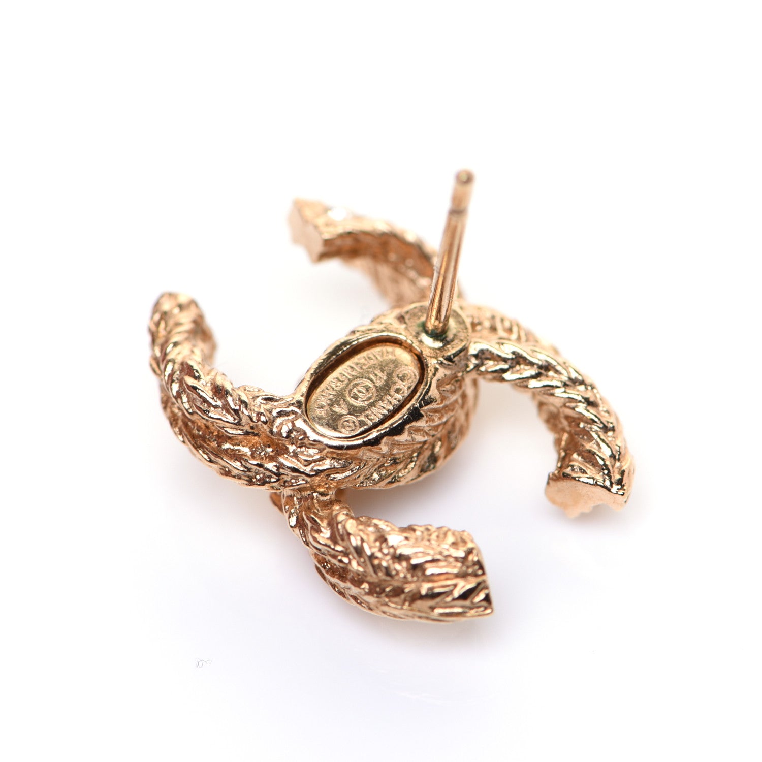 Chanel Crystal Twisted CC Earrings Gold 5 of 7