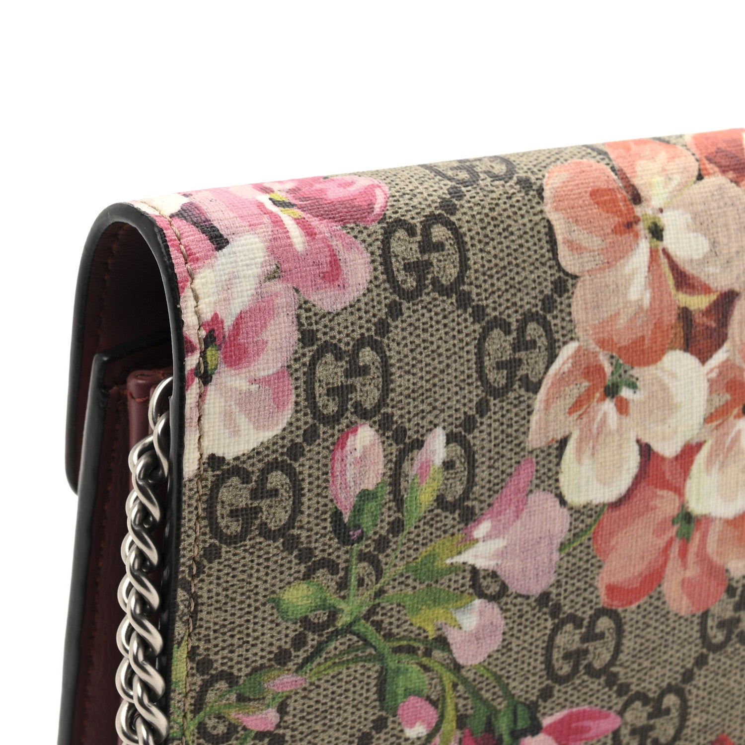 Gucci GG Supreme Monogram Blooms Mini Dionysus Chain Wallet Beige Multicolor Dry Rose 14 of 14