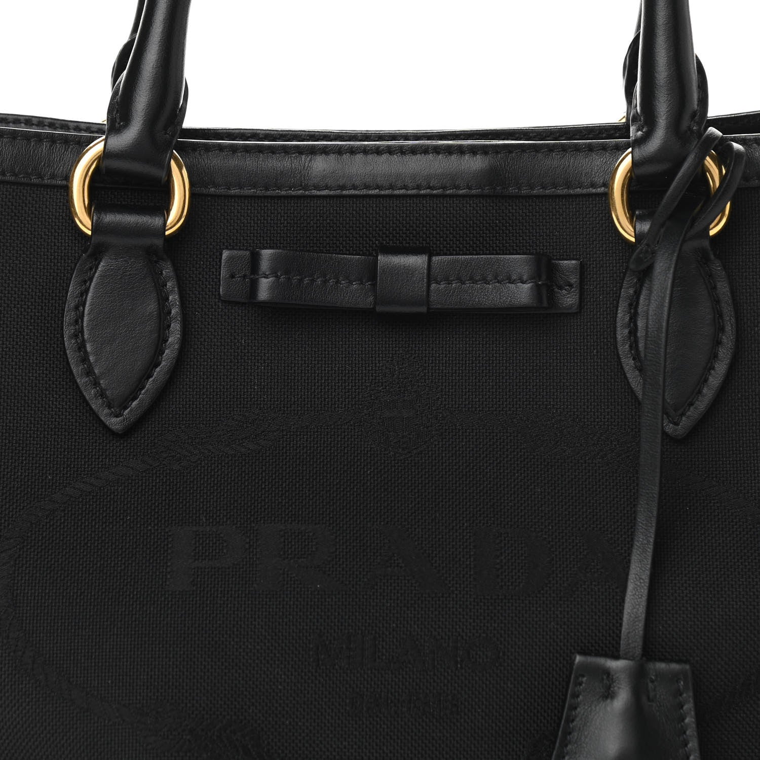 Prada Jacquard Logo Tote Black 7 of 9