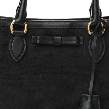 Prada Jacquard Logo Tote Black 7 of 9