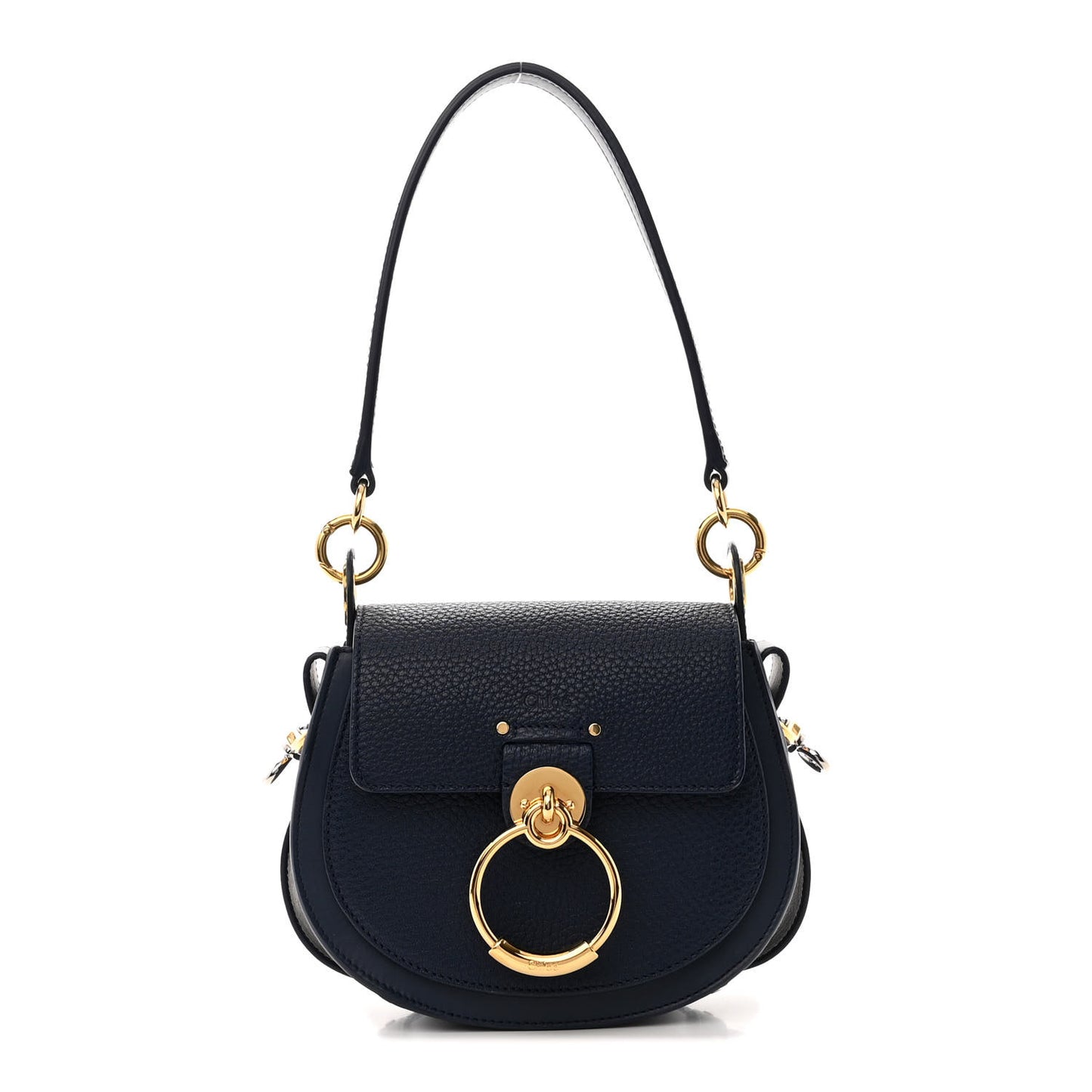 Grained Calfskin Small Tess Bag Deep Ocean Blue