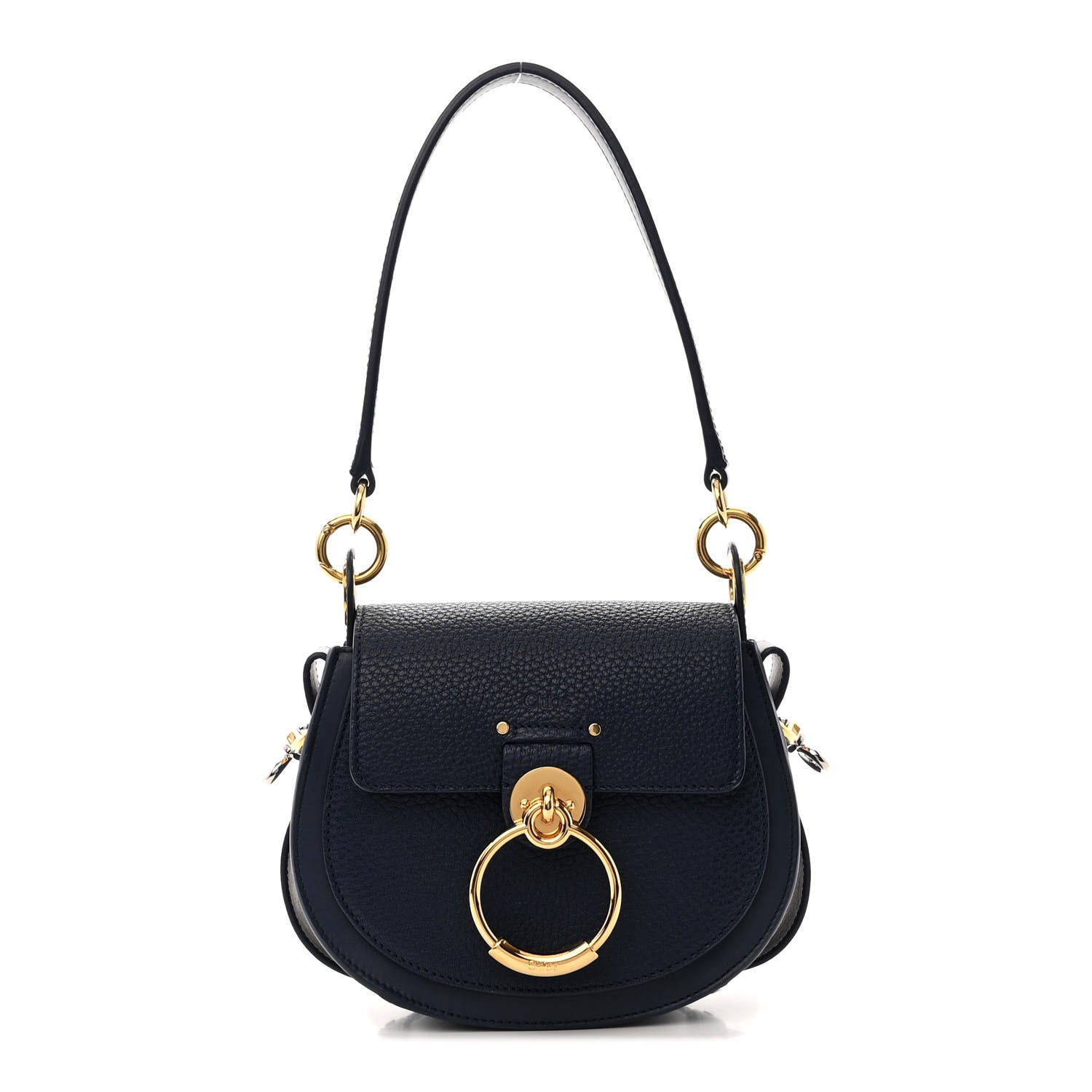 Chloe Grained Calfskin Small Tess Bag Deep Ocean Blue 1 of 13