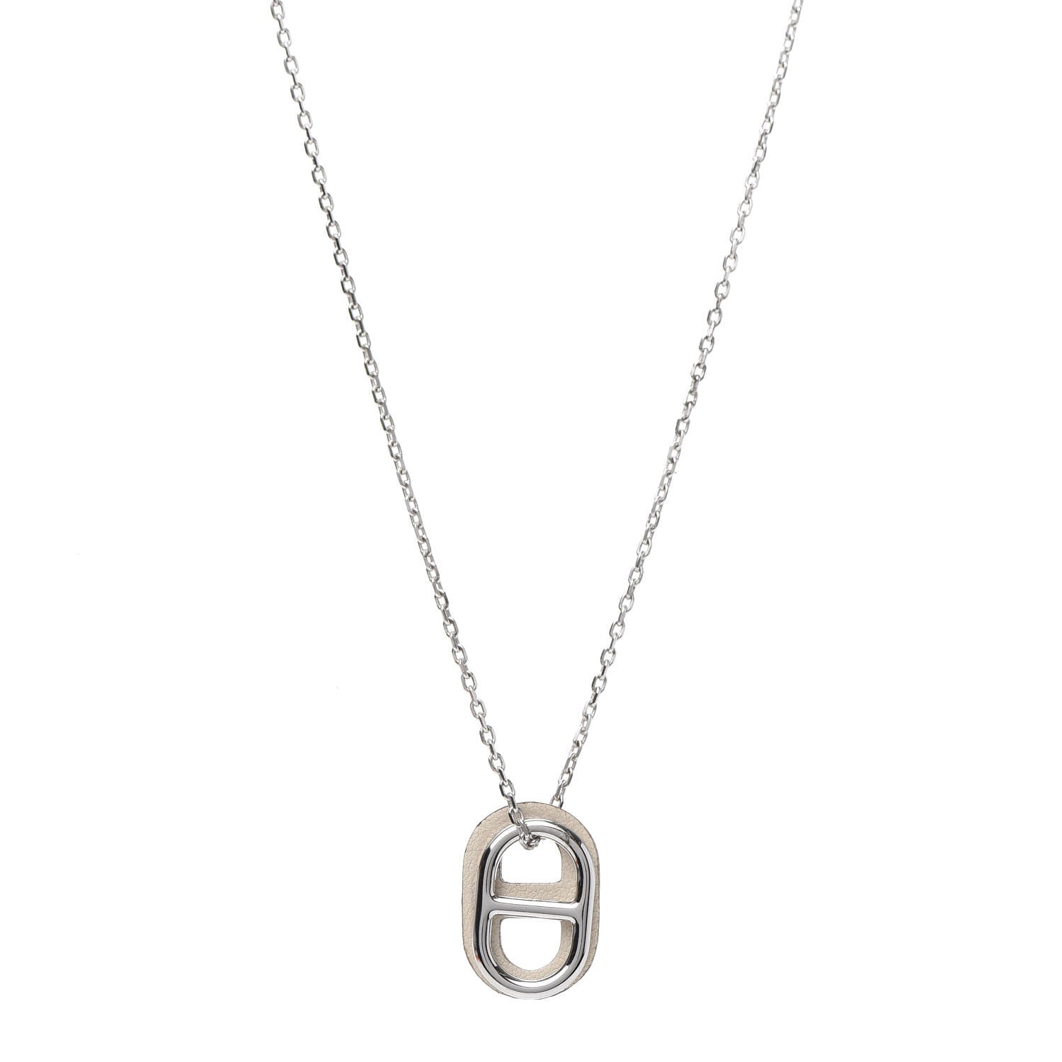 Hermes Swift O'Maillon Pendant Necklace Nata 1 of 8