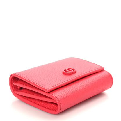 Gucci Dollar Calfskin Enamel Monochrome Medium GG Marmont Wallet Runway Coral 4 of 6