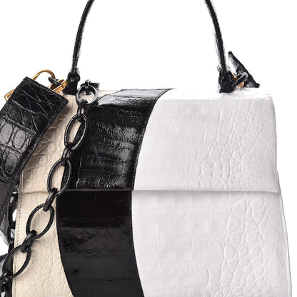 Nancy Gonzalez Crocodile Small Lexi Patchwork Top Handle Bag Cream 9 of 11
