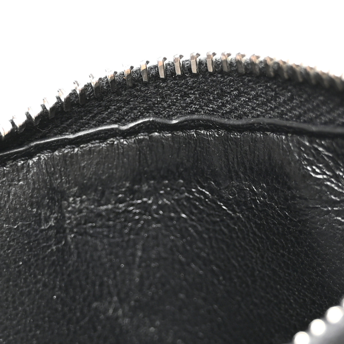 Saint Laurent Calfskin Crocodile Embossed 5 Fragments Zip Pouch Card Holder Black 7 of 8