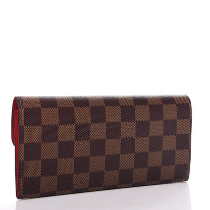 Louis Vuitton Damier Ebene Emilie Wallet Red 3 of 8