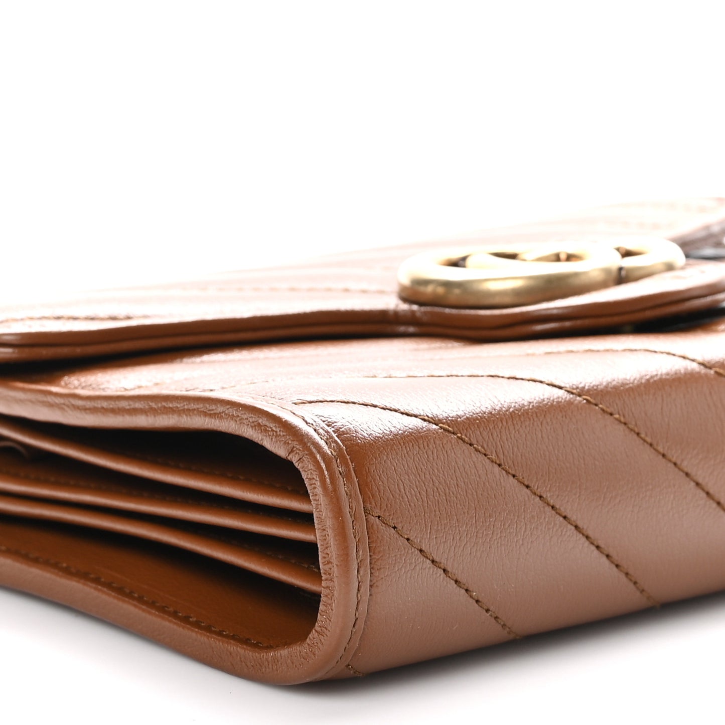 Azalea Calfskin Matelasse Diagonal GG Marmont Chain Wallet Cuir