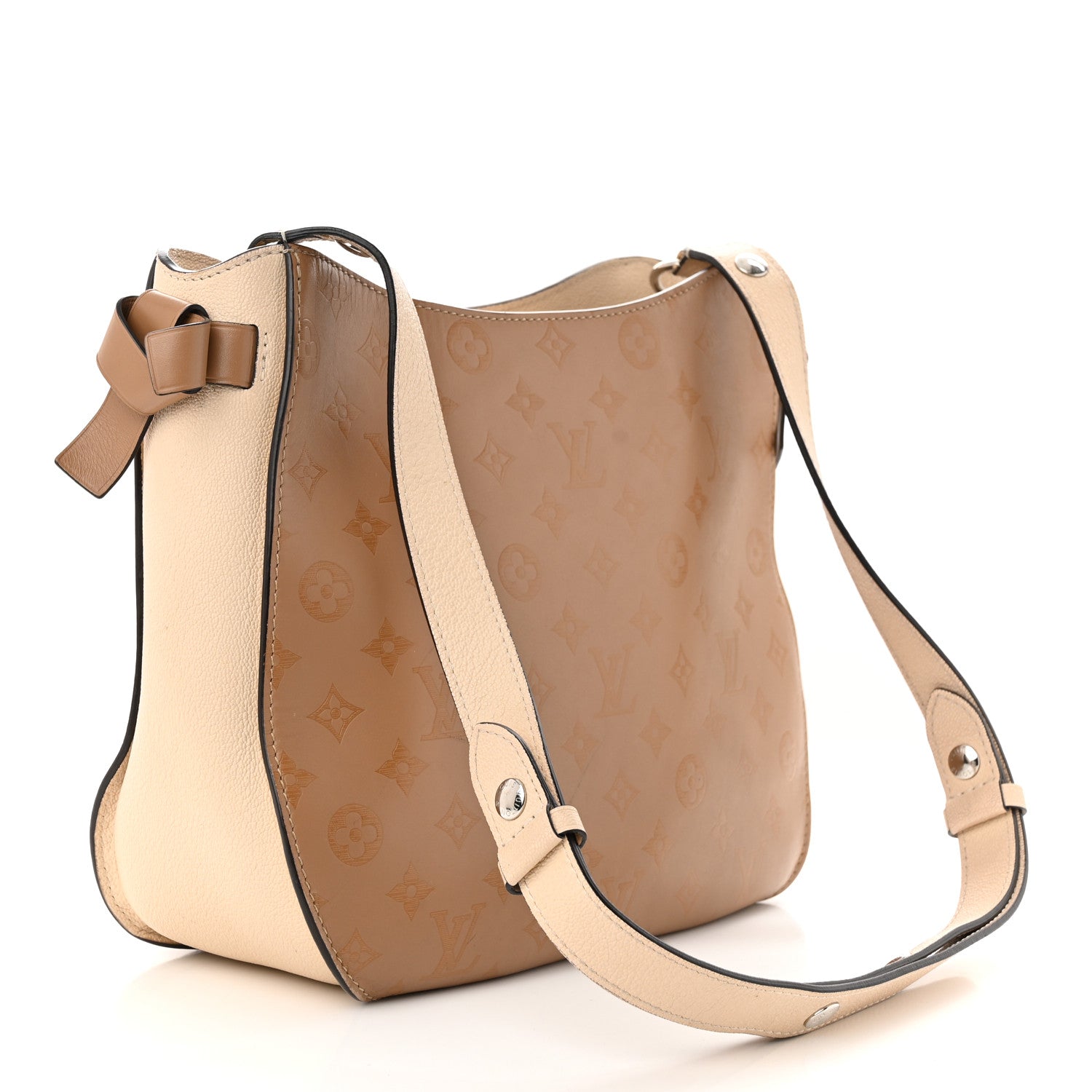 Louis Vuitton Cuir Plume Cuir Ecume Very Hobo Sesame Creme 3 of 23