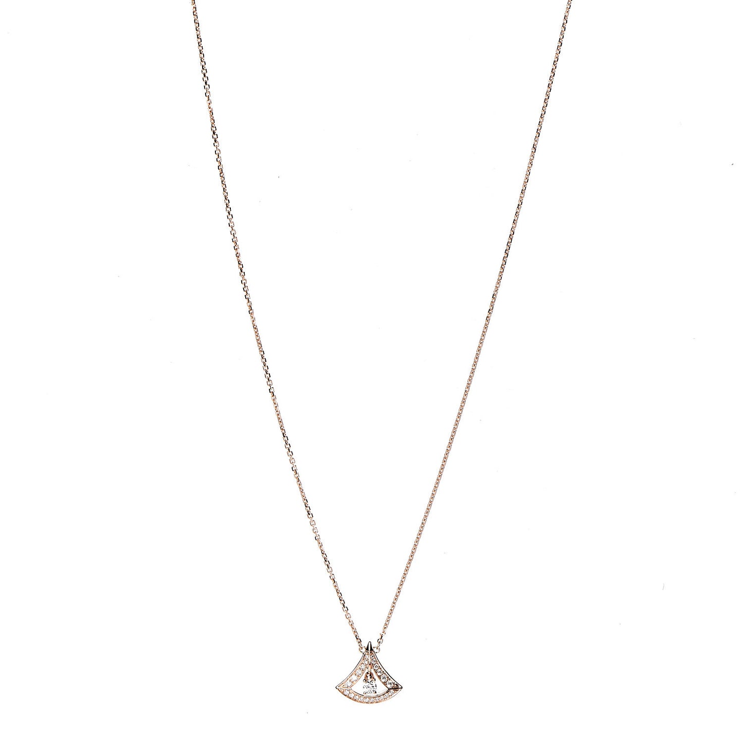 18K Rose Gold Diamond Divas' Dream Openwork Pave Pendant Necklace