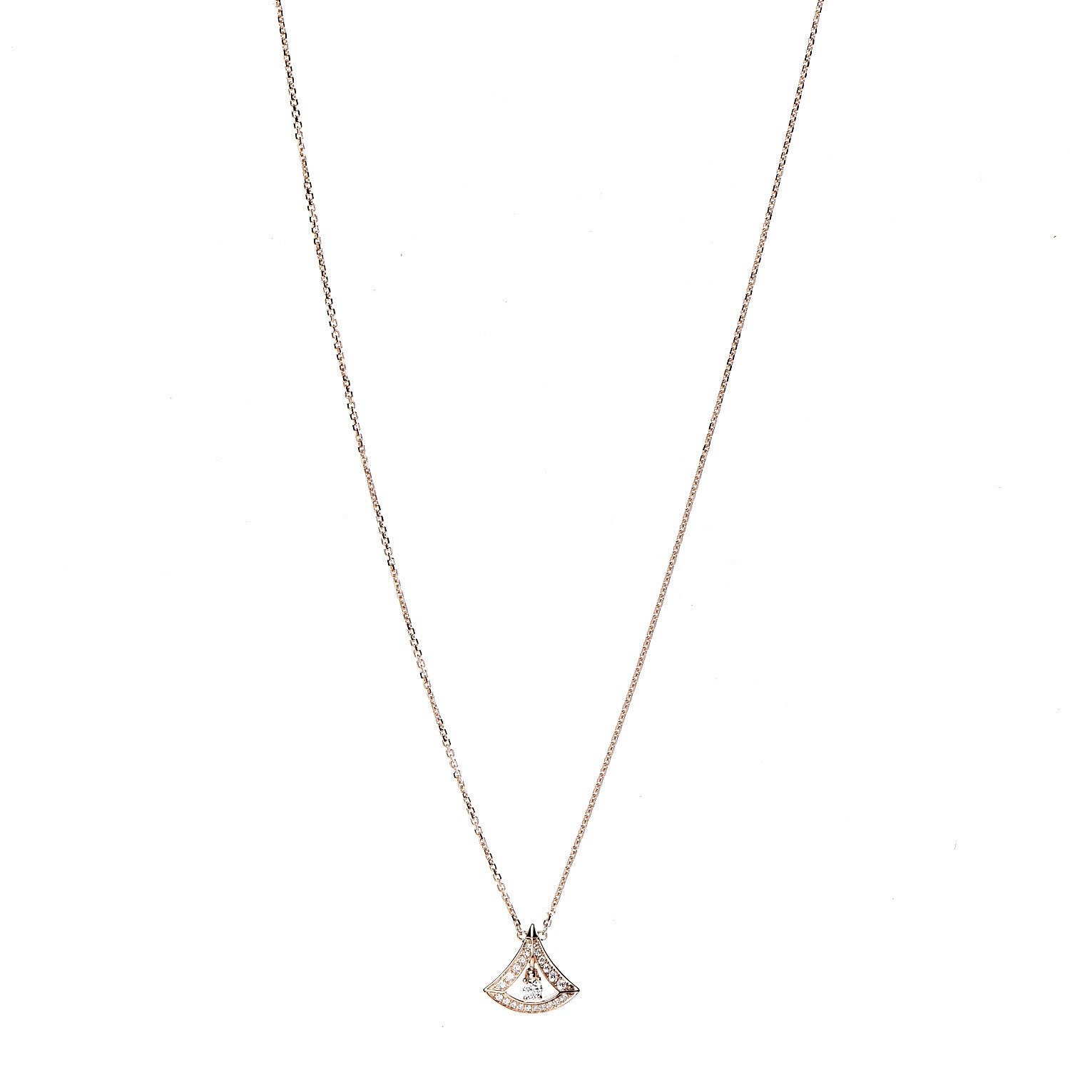 Bulgari 18K Rose Gold Diamond Divas' Dream Openwork Pave Pendant Necklace 1 of 7