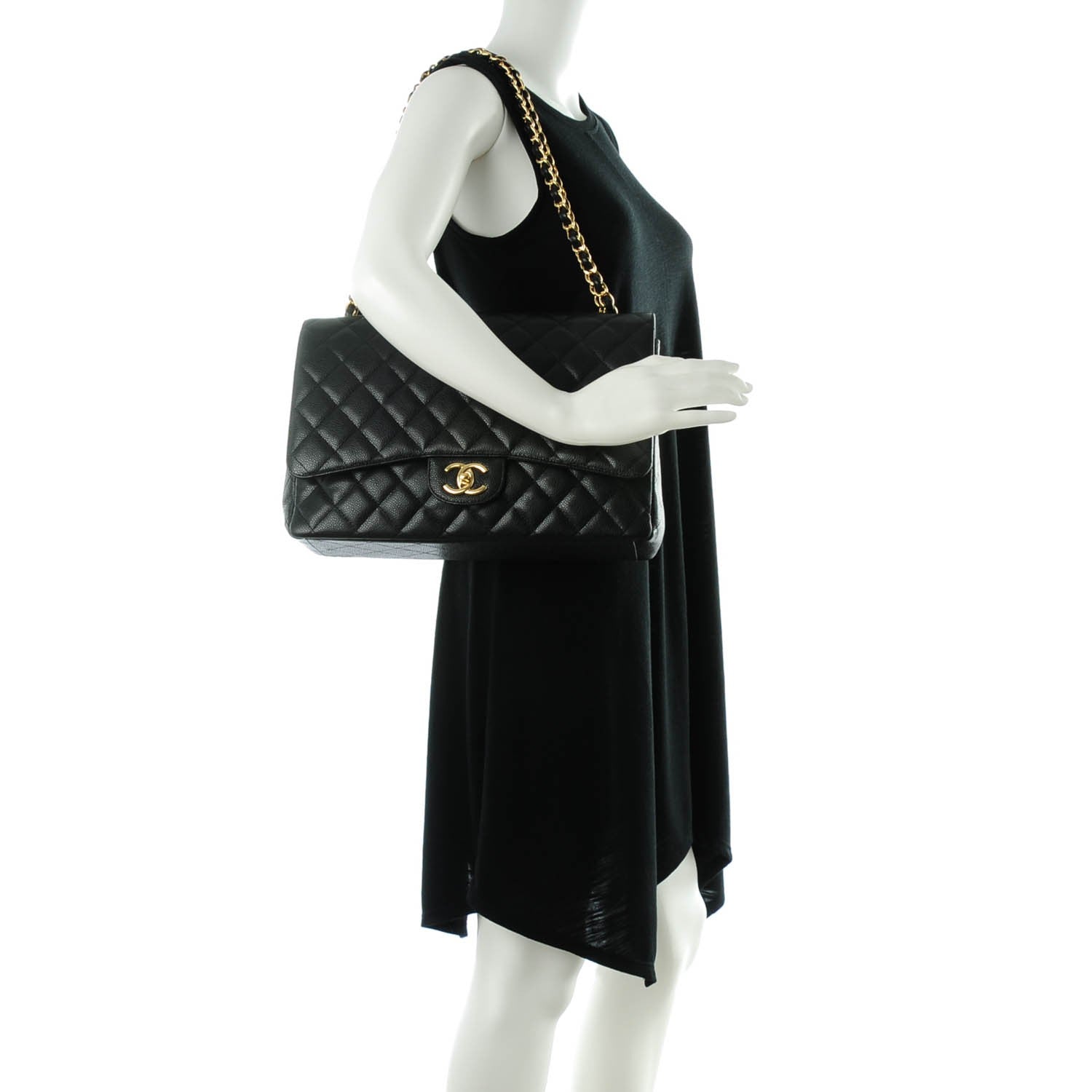 Chanel Caviar Quilted Maxi Double Flap Black 2 of 7