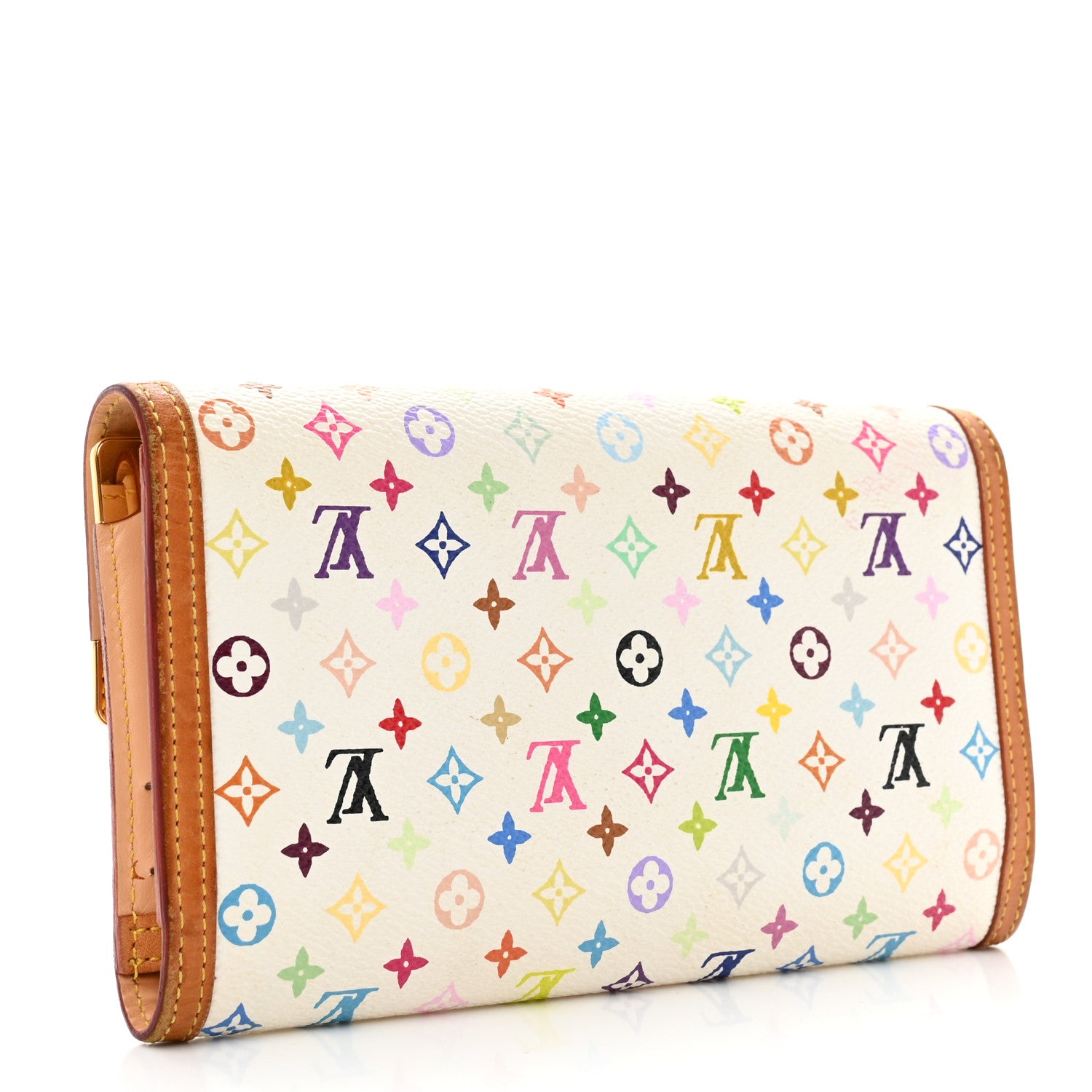 Louis Vuitton Monogram Multicolor Porte Tresor International Wallet White 3 of 9