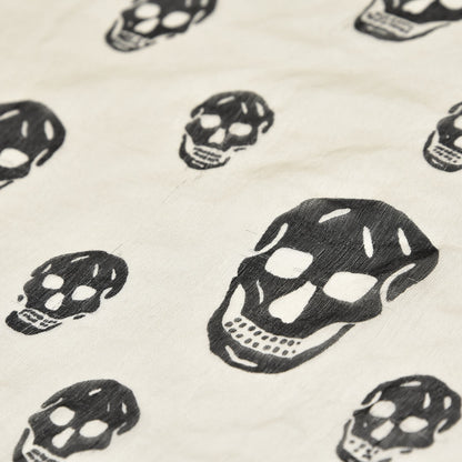Alexander McQueen Silk Chiffon Skull Scarf Ivory Black 11 of 14