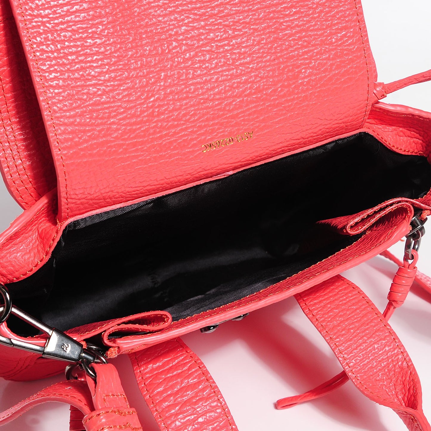3.1 Textured Calfskin Mini Pashli Satchel Coral
